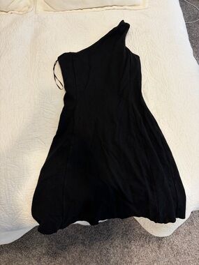 Theory Black One-Shoulder Dress